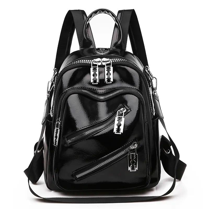 Female Leather Shoulder Bags School Bag For Teenage Girls Travel Back pack Sac A Large Capacity PU Leather Backpack for Women - Durable  main image 2