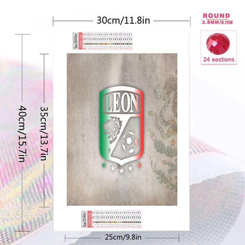 León FC Pattern 3pcs 100% Round Full Drill 5D DIY Diamond Painting Embroidery Cross Stitch Rhinestone Décor