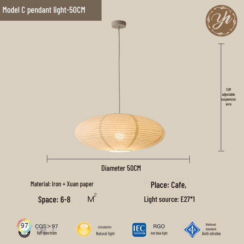 Isamu Noguchi Nordic Minimalist Washi Paper Pendant Lamp