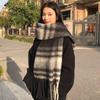 Women's Thick Plaid Circle Scarf - Warm, Versatile, College Style for Autumn and Winter