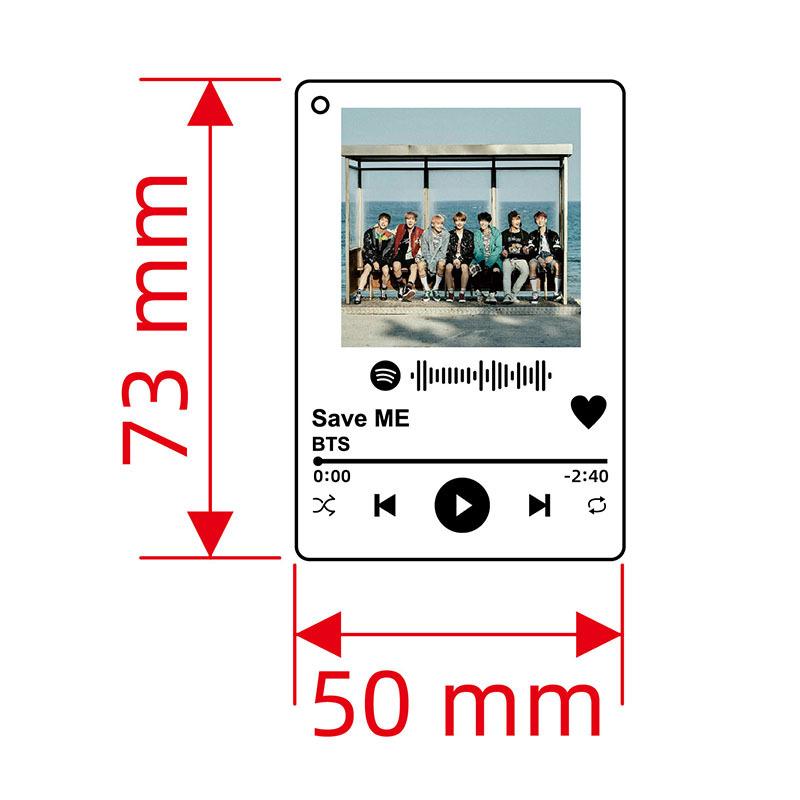 BTS Music Player Keychain, Bangtan Boys Keyring with Group Photo, Kpop Song Themed Bag Pendant for ARMY Fans