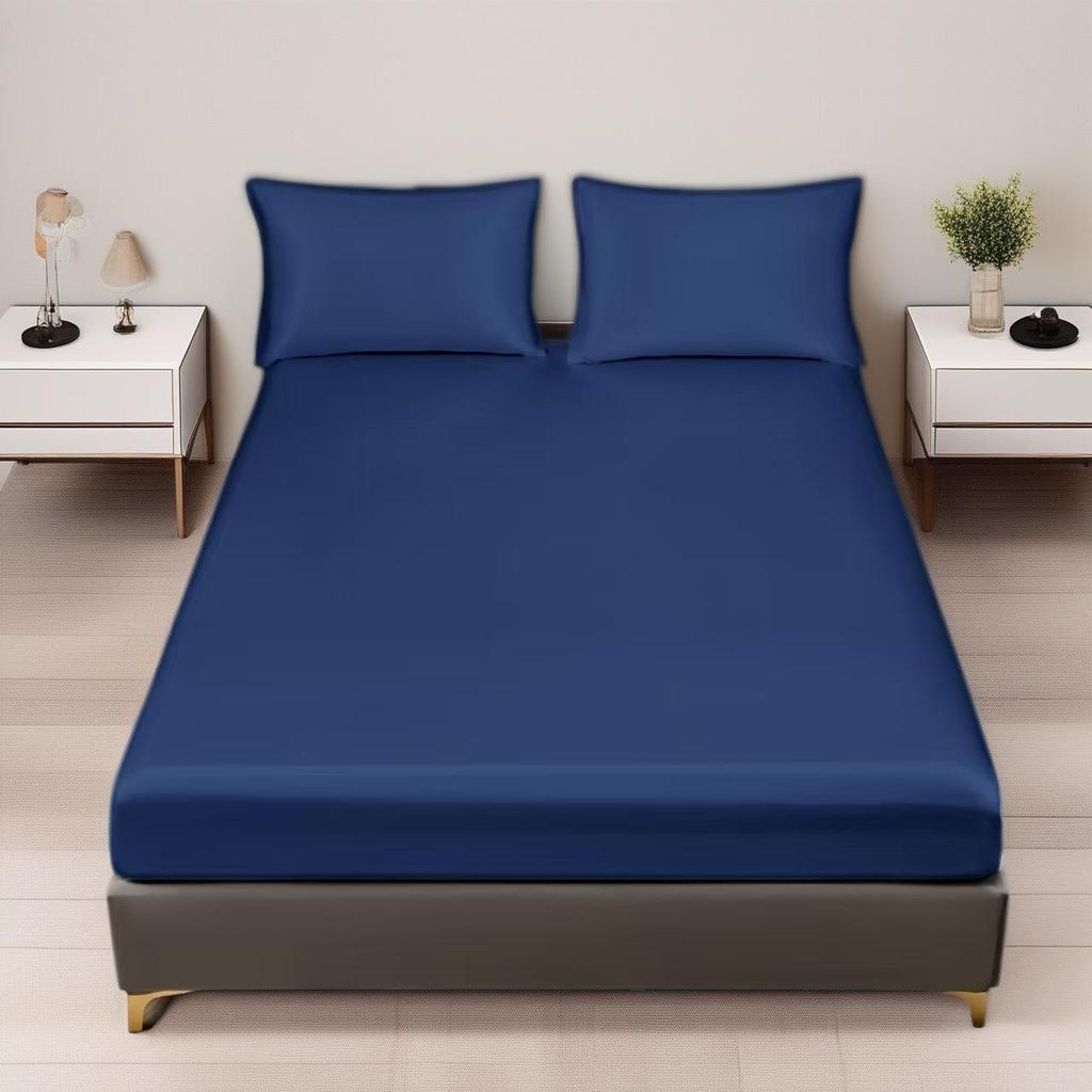 Custom Satin Washed Silk Fitted Bed Sheet & Pillowcase Set