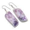 Natural Lepidolite Gemstone 925 Sterling Silver Jewelry Earring 2.17" AEE-10820