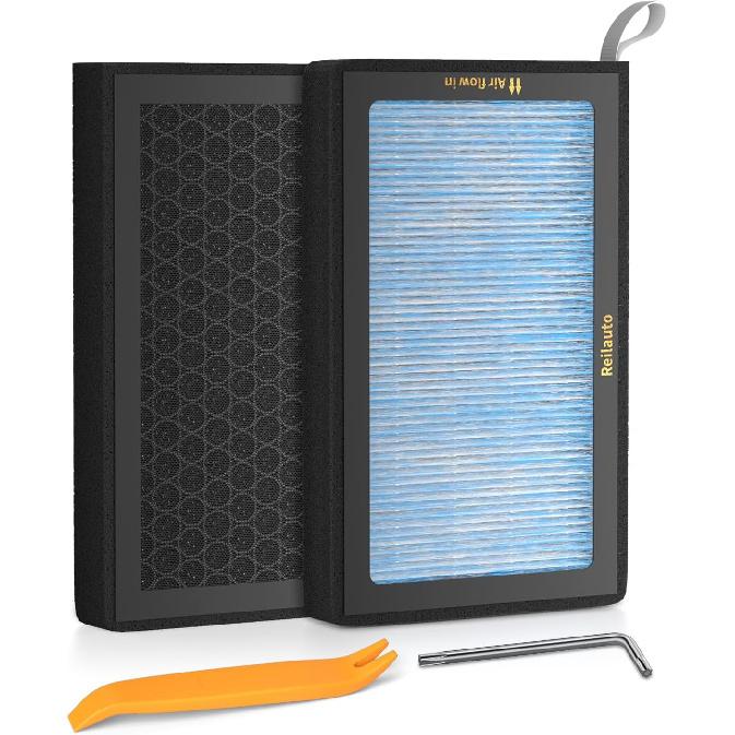 Tesla Model 3 Model Y Cabin Air Filter Accessories, 2 Pack H13 HEPA Filter Replacement With Premium Activated Carbon, 4-Stage Filtrtion Structure