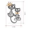 Fashion Jewelry Shiny Rhinestone Cute Double Cats Kitten Crown Brooch Pin Gift