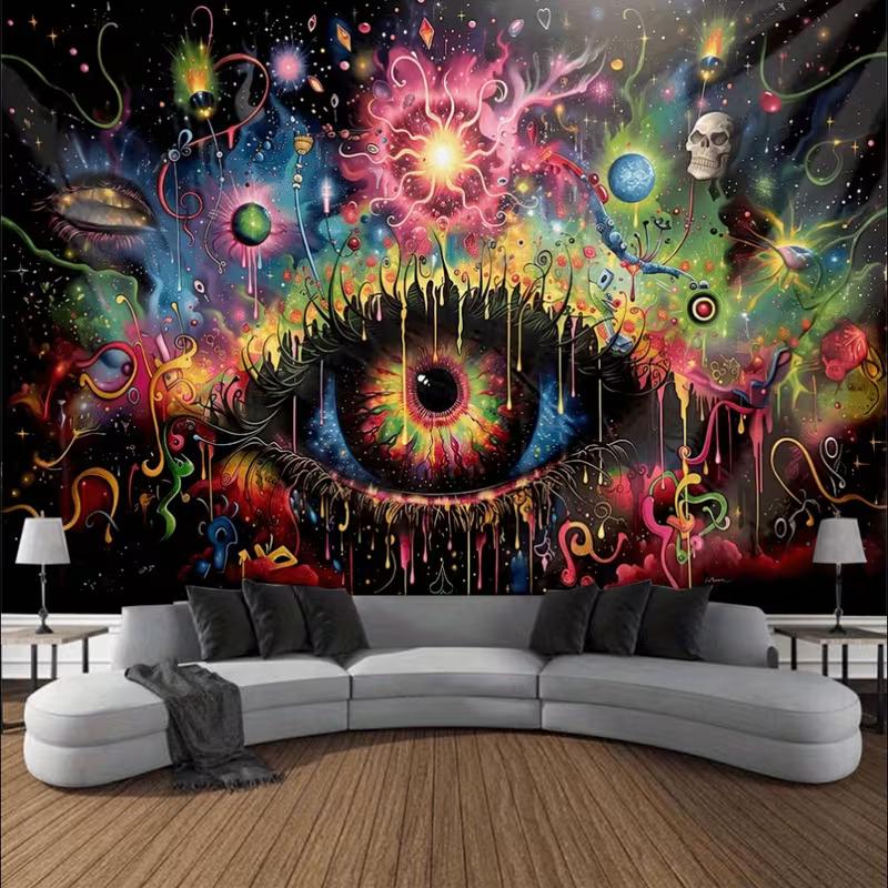 2D Trippy Cosmic Space Themed Party Decoration Backdrop 47.2x31.5inch/120*80cm