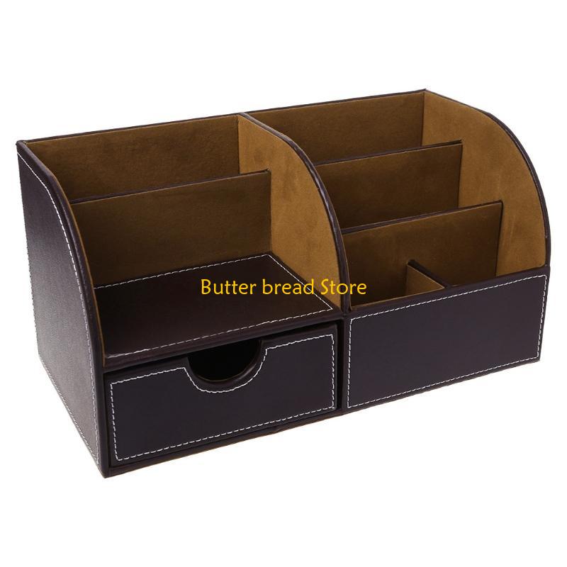 

W89C 7 Storage Compartments Multifunctional Leather Office Desktop Business кофейный