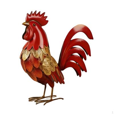 Rooster Statue Garden Accessories Animal Figurine Craft Iron Sculpture Versatile Landscape Ornament
