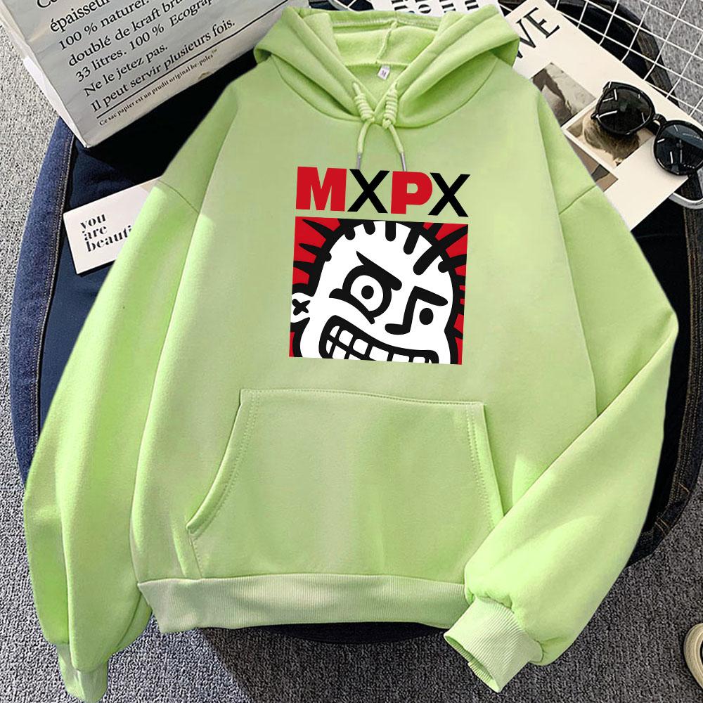 Hip Hop Streetwear Punk Band MxPx Graphic Hoodies Women Clothing Winter Fleece Long Sleeve Hooded Pullovers Gothic Rock Hoodie