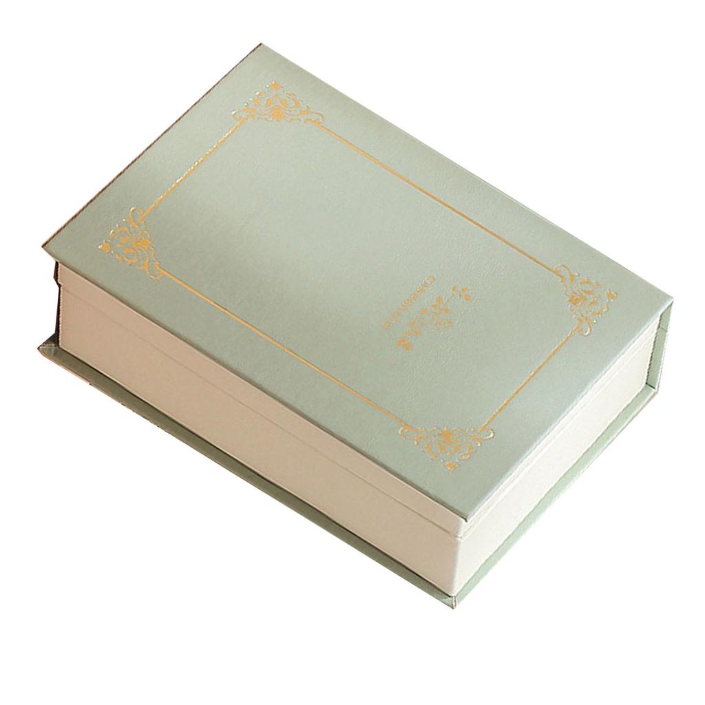 Jewelry Box Magnetic Closure Double Sided Large Capacity Decorative PU Leather Necklace Earrings Holder for Home Green