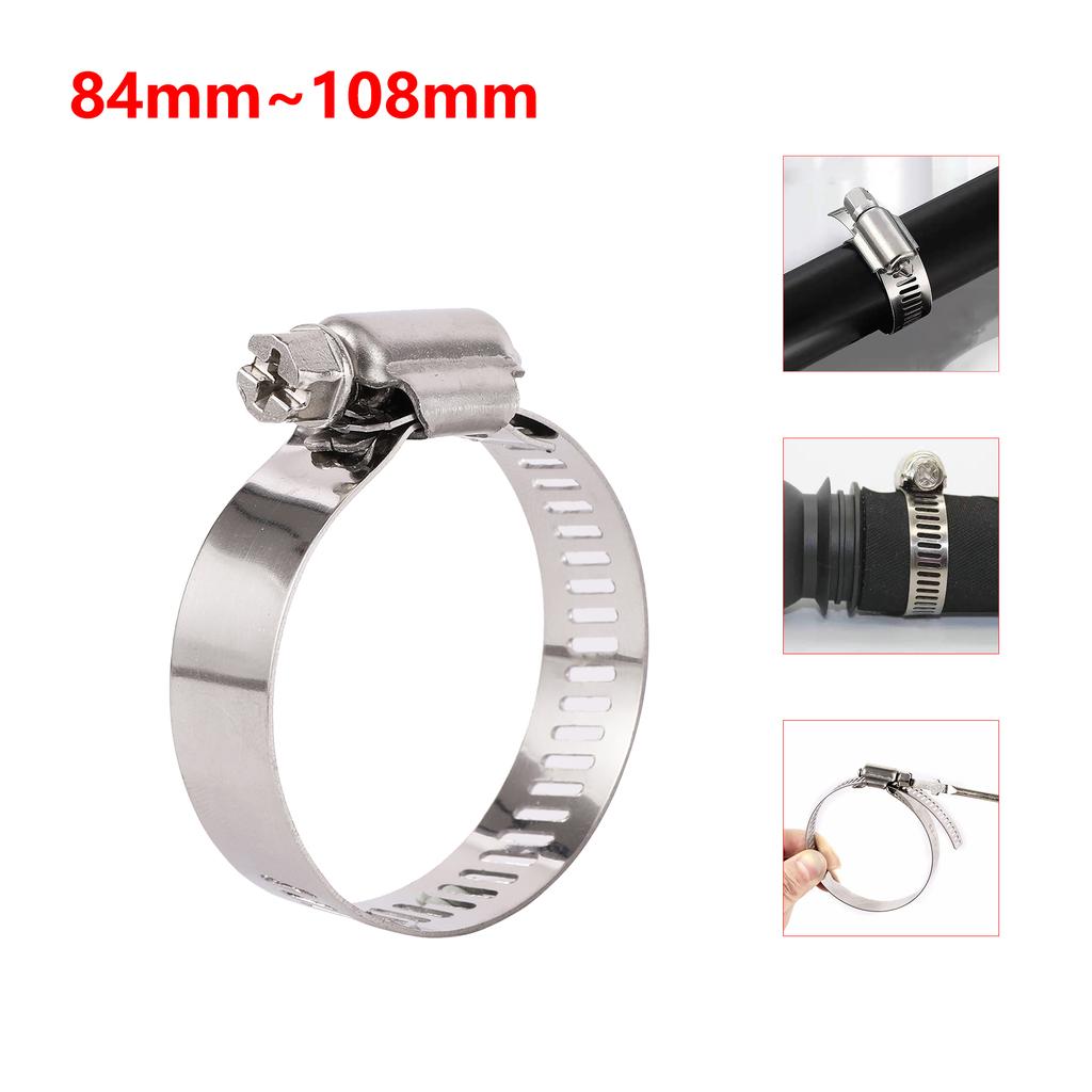 5pcs Stainless Steel 201 Hose Clamp 59~165mm Retractable Hose Clamp Fastener Worm Gear Hose Clamp Garden Water Connection