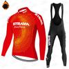 Fleece Fahrradtrikot Set Langarm Thermische Basisschicht Rennrad Männer Frauen Winterfahren