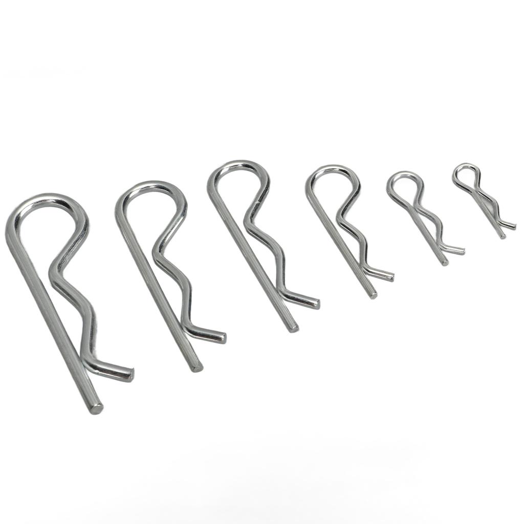 100PCS R Clip Assortment Kit Carbon Steel Hairpin Retaining Pin Clip M1 M1.2 M1.5 M1.85 M2 M2.5