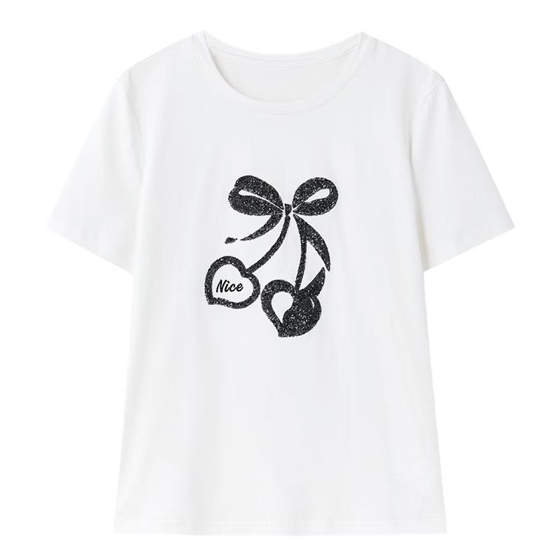 Qiushui Yiren Women s Embroidered T-Shirt XL