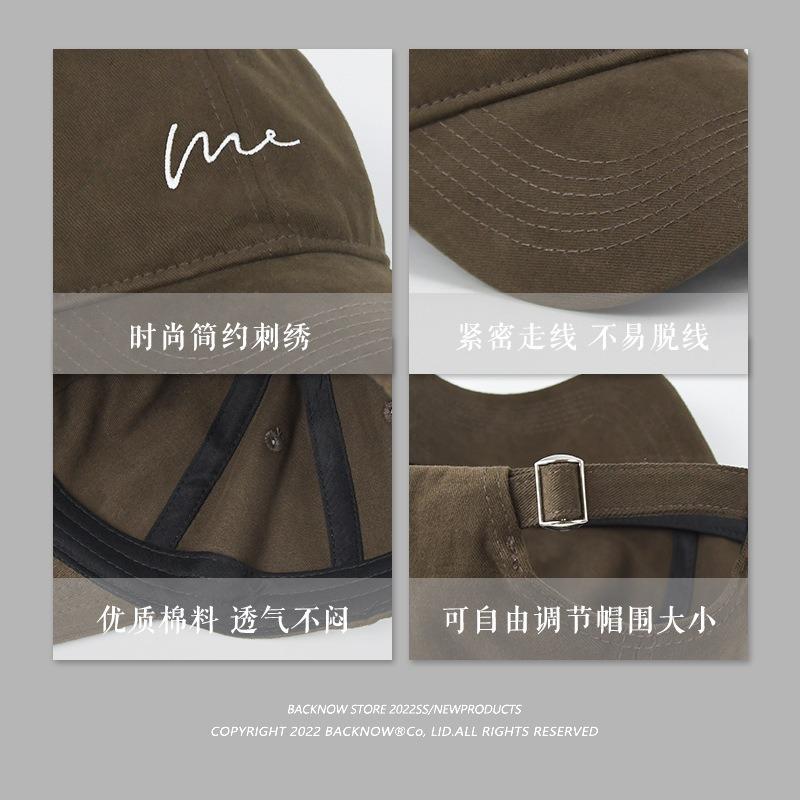 Good Version! Original Design Big Head Circumference Cap Men's Letters Fashionable Retro Baseball Cap Women