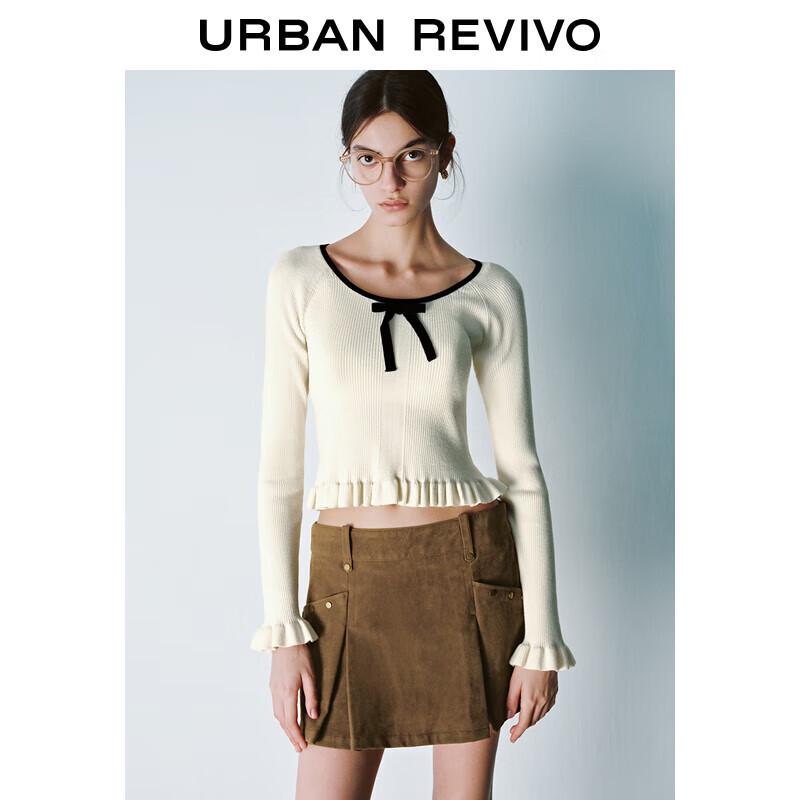 

UR Ballet Style Bow Accent Slim Knit Top XL