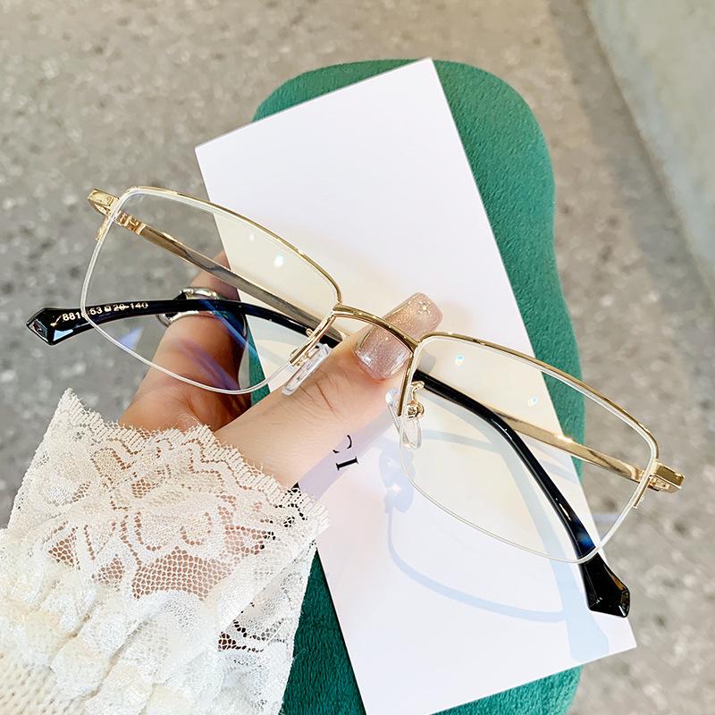 

Анти-синий свет, черная полуоправа 8816, квадратная оправа, ретро-оправа для очков для близорукости, мужская смешанная партия anti-blue glasses