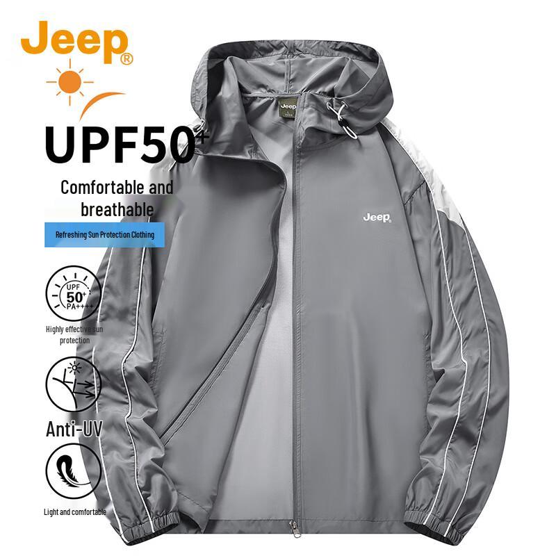 JEEP Men s Hooded UPF50+ Sun Protection Jacket 2XL