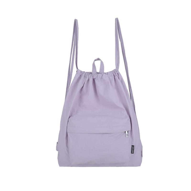 Schoolbag nylon drawstring new bundle bag pocket backpack lightweight large capacity urban simple double shoulder casual women's bag