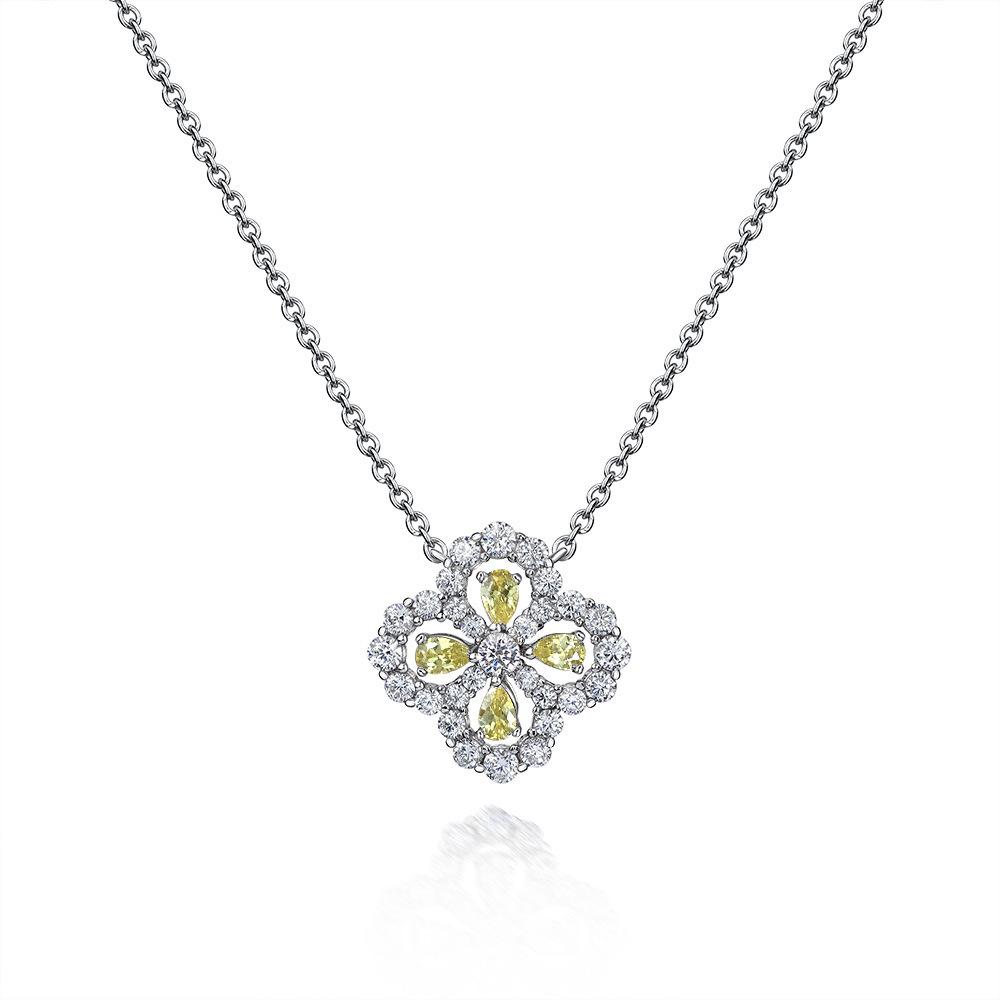 

Gica Gema ожерелья с высокоуглеродистыми бриллиантами, стерлинговое серебро 925 пробы, 2,5*4 мм, кулон, уникальный дизайн, романтические ювелирные украшения, подарки для свадебной вечеринки, новая тенденция 925 Silver жёлтый