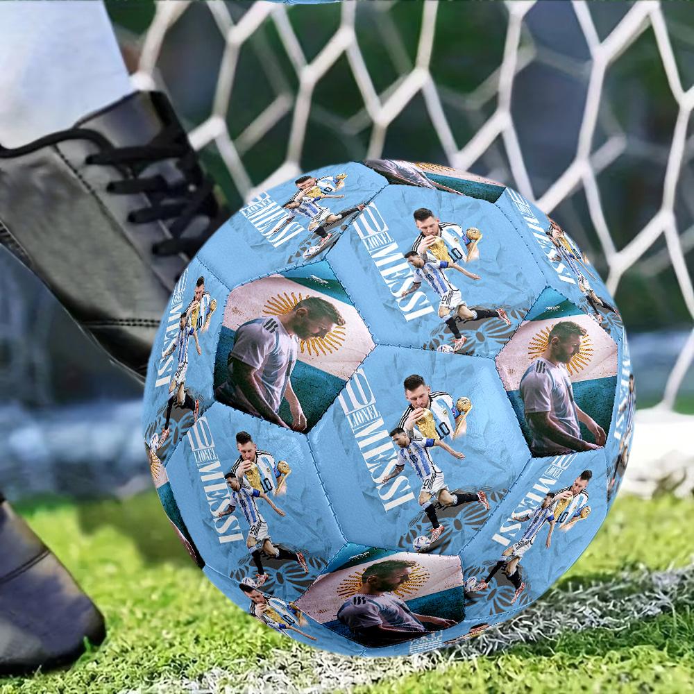 Pallone da Calcio Messi Match Taglia 5 Cucito a Macchina per Allenamento e Partite Indoor/Outdoor Regalo Unico per gli Amanti del Calcio Regalo Perfetto per Amici e Famiglia