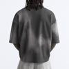 Zara Spray Print Knit Crew Neck Short Sleeve T-Shirt Men Tops Gray 4805406-802