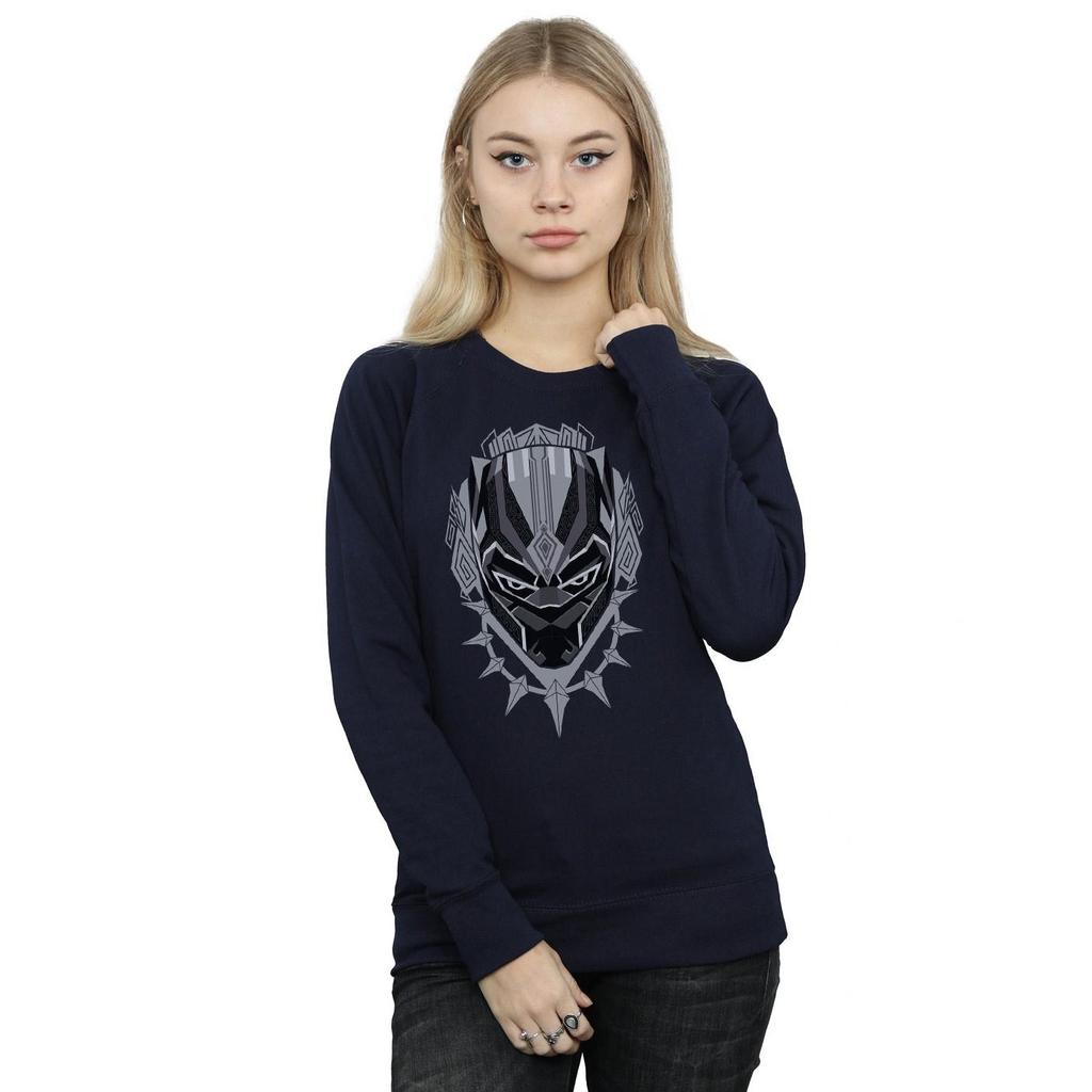 Marvel Womens/Ladies Black Panther Head Sweatshirt