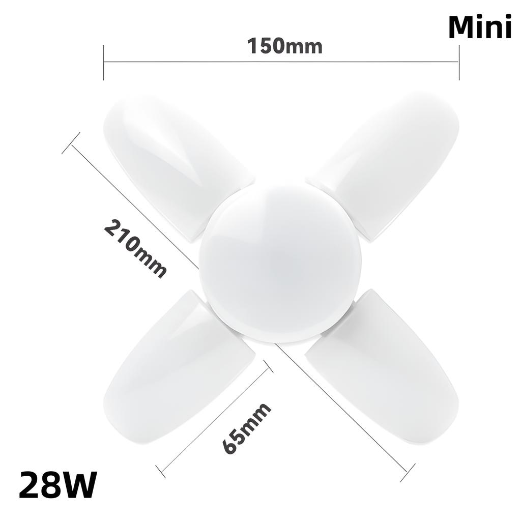 HOMZY E27 LED Bulb Fan Blade Timing Lamp 220V110V 28W 200W Foldable Led Industrial Light Bulb Lamp for Home Ceiling Light Garage Light