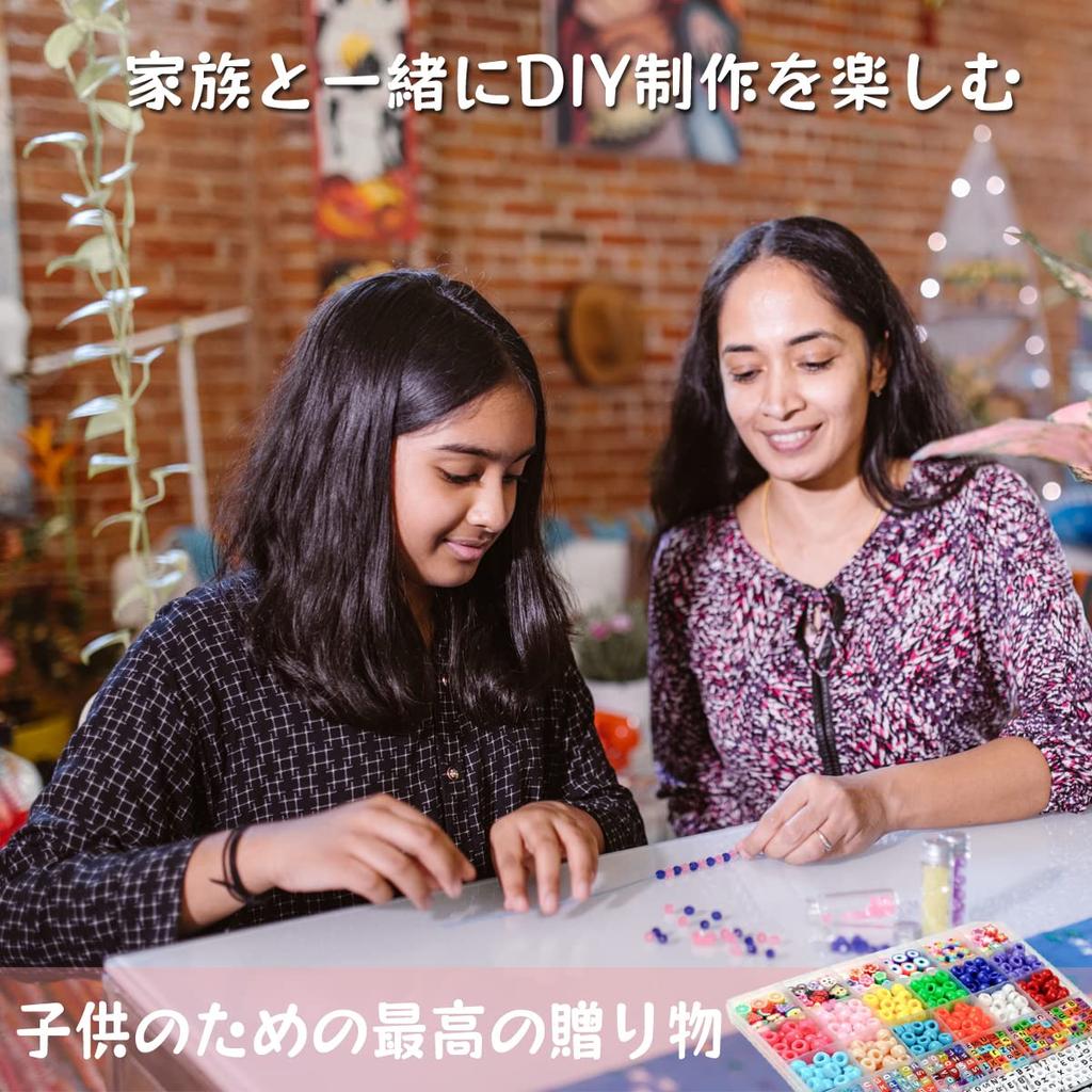 Pony Alphabet Buchstaben Smiley Perlen und Polymer Clay Perlen für Schmuckherstellungssets mit elastischer Schnur und inklusive Armbandherstellungssets für Mädchen