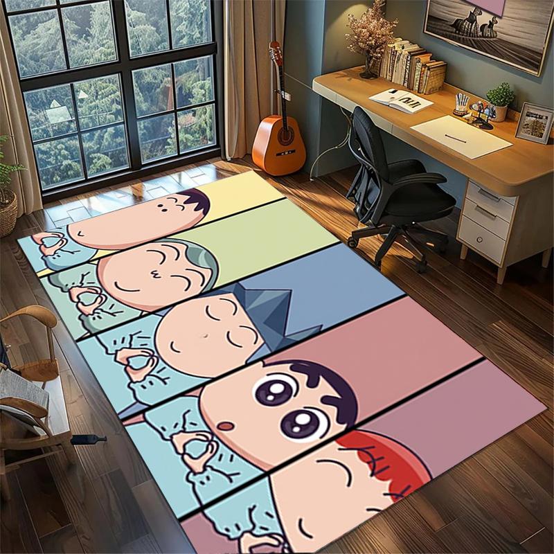 Bedroom Decor Crayon Shin-chan Large Area Non Slip Washable Rug Gamer Room Floor Mat