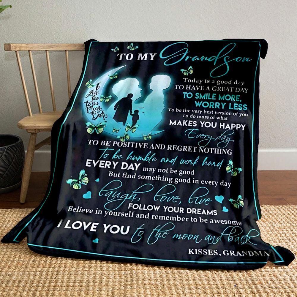 Grandma's Love Inspirational Quote Blanket bedroom Blanket for Livingroom Couch lunch break Soft throw for Friend's festival Gift