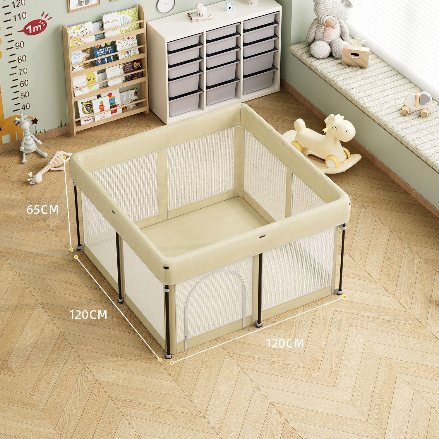 Foldable Kids Playpen: No-Install Safety Fence