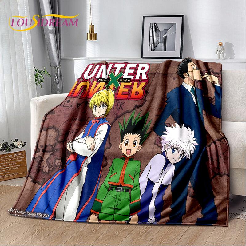 Anime Hunter×Hunter HxH Cartoon puha plüss takaró, flanel takaró kidobó takaró nappaliba hálószoba ágy kanapé piknik huzat