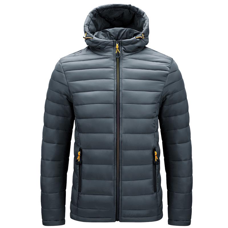 Autumn and Winter Men's Large Size Hooded Cotton-padded Jacket Lightweight Coat Cotton-padded Men