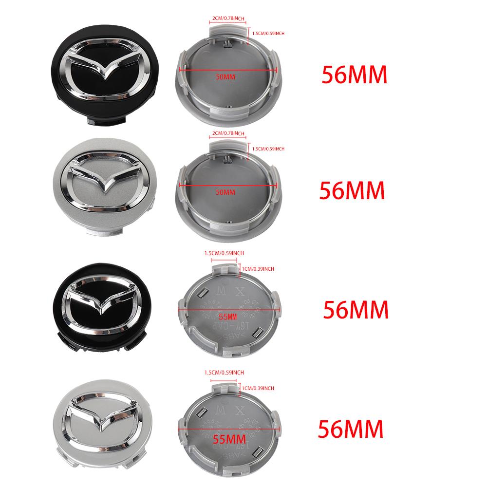 4pcs 56mm Car Hub Cap Wheel Center Emblem Cap for Mazda CX-9 MS Demio MPS Miata RX-7 RX-8 626 BM BL BK GH Skyactiv 323 626 CX-3