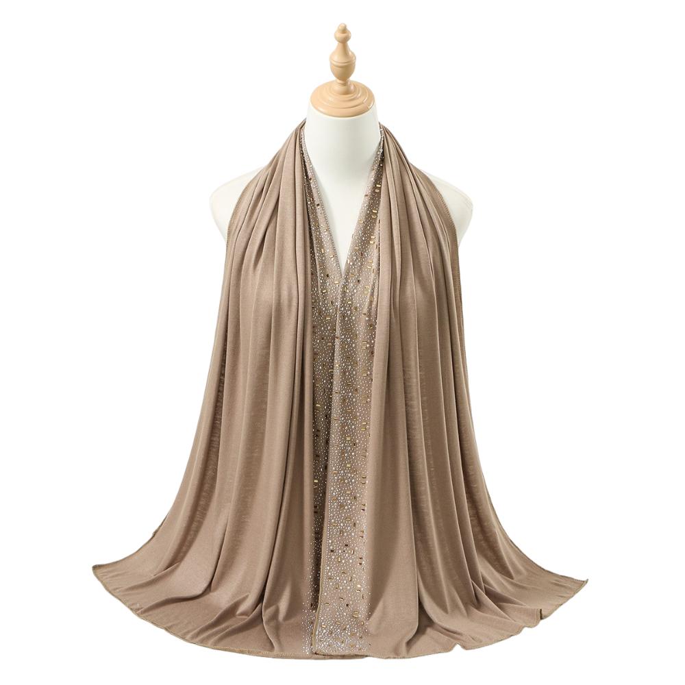 Shinny Hijab Scarf Solid Color Turban Bandana New Headband Headscarf  For Women