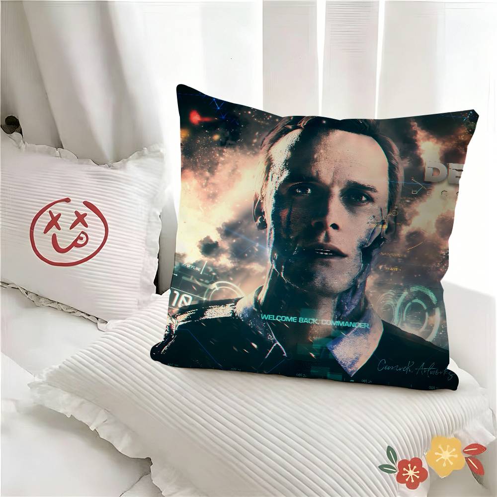 Pc Game DDetroit Become Human Pillow Case Fashion Square Pillowcase Bedroom Sofa Room Ins Decoration Leisure