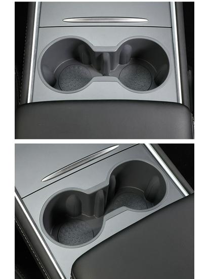 Silicone Cup Holder Mat & Storage for Tesla Model 3/Y Console