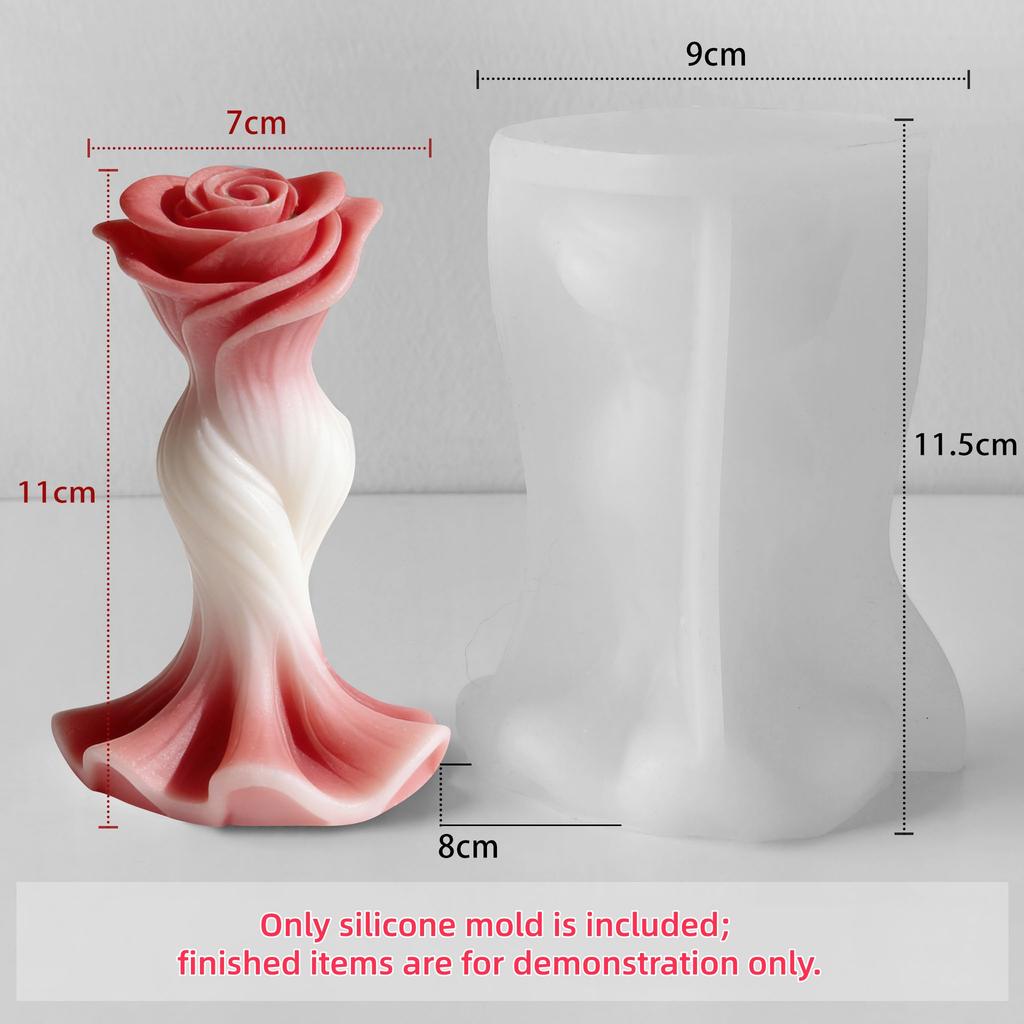 Flower Candle Mold Exquisite Aromatherapy Candle Mold 3d Rose Silicone Mold Heat-Resistant For Diy Candle Making Handmade Gifts