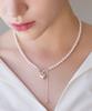 Dmoment (Silver 925) Pristine Pearl Silver Heart Necklace