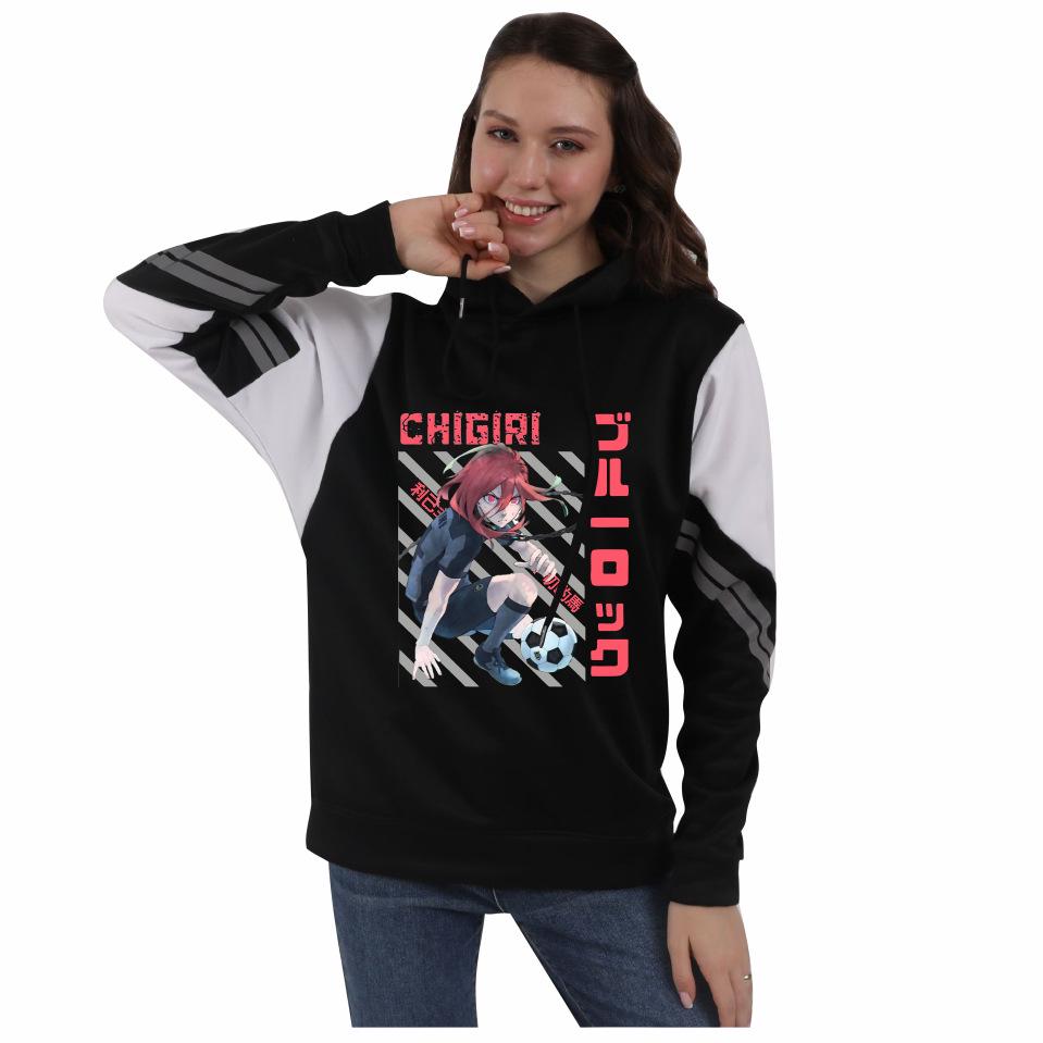 Blue Lock Anime Colorblock Hoodie mit Fleece für Damen und Herren - Herbst/Winter