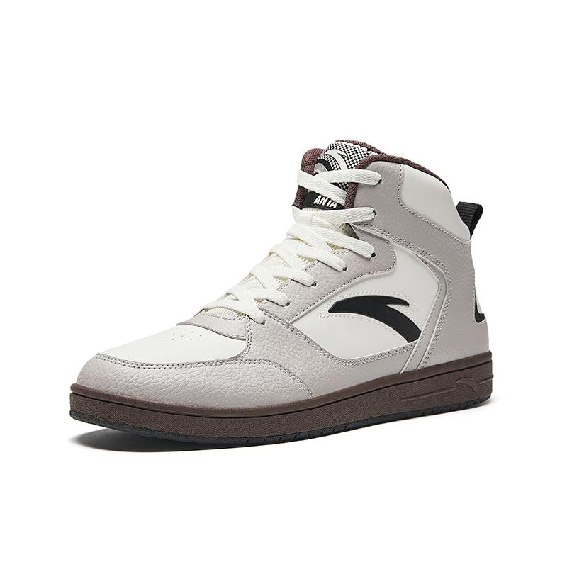 Anta Minimalist Classic Comfortable High-Top Sneakers Men Sneakers White Gray 912448084-2