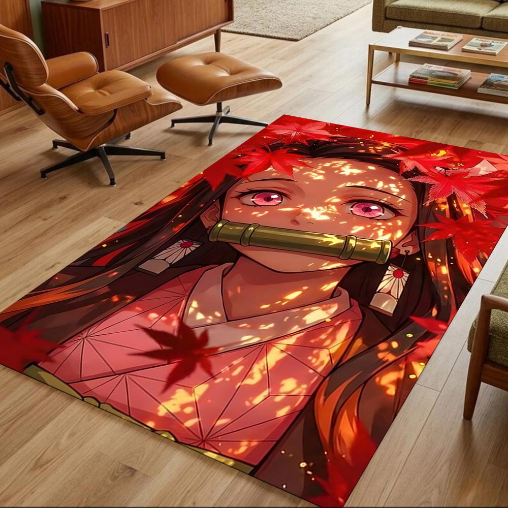 Demon Slayer Battle Fury Non-Slip Home Carpet Design for Office Decor Living Room Gift