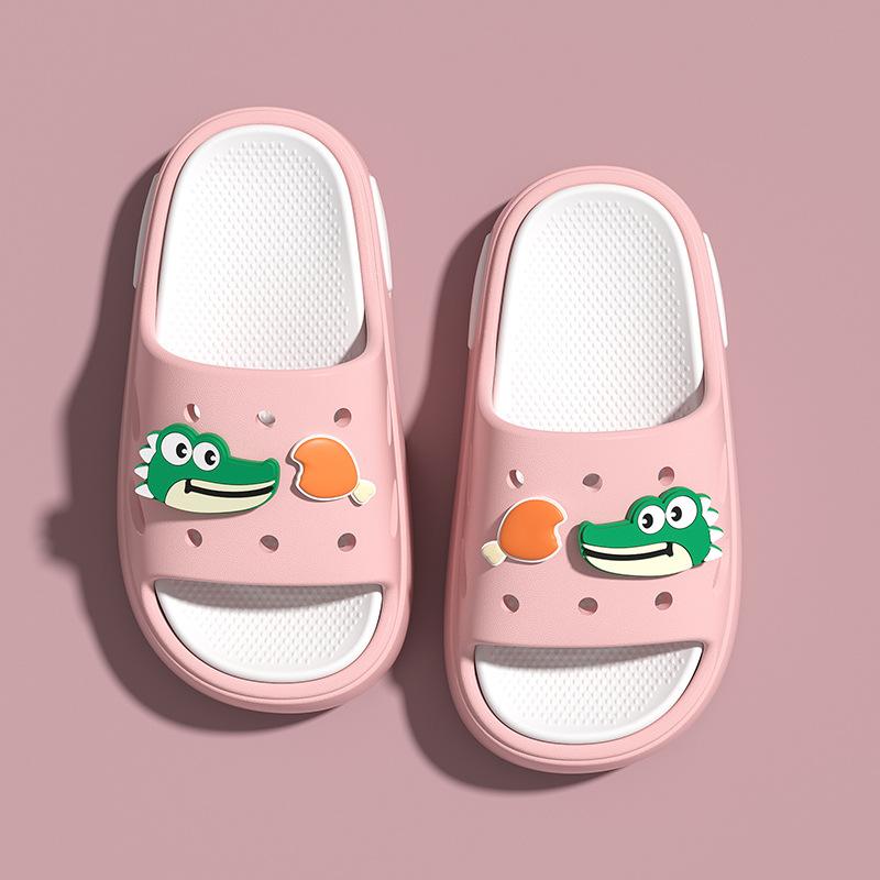 

Children s summer cartoon cute slippers for boys and girls, suitable for indoor and outdoor wear, non-slip soft-soled baby beach thick-soled sandals 24-25Code【Inner Length1