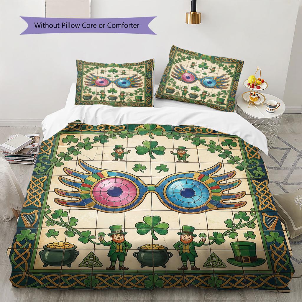 Magical World Mural Pattern Bedding Quilt Set Quilt Cover Pillowcase Home Decoration Birthday Gift (1 * Duvet Cover + 2 * Pillowcase, Without Core)
