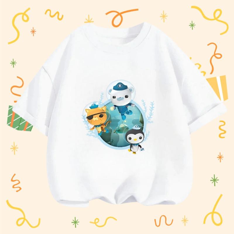 Octonauts 2026 Trendy Crew Neck Tshirt 3-14Y Boys Girls Summer Cute Kawaii Cartoon Street Hot Outdoor Casual Cozy