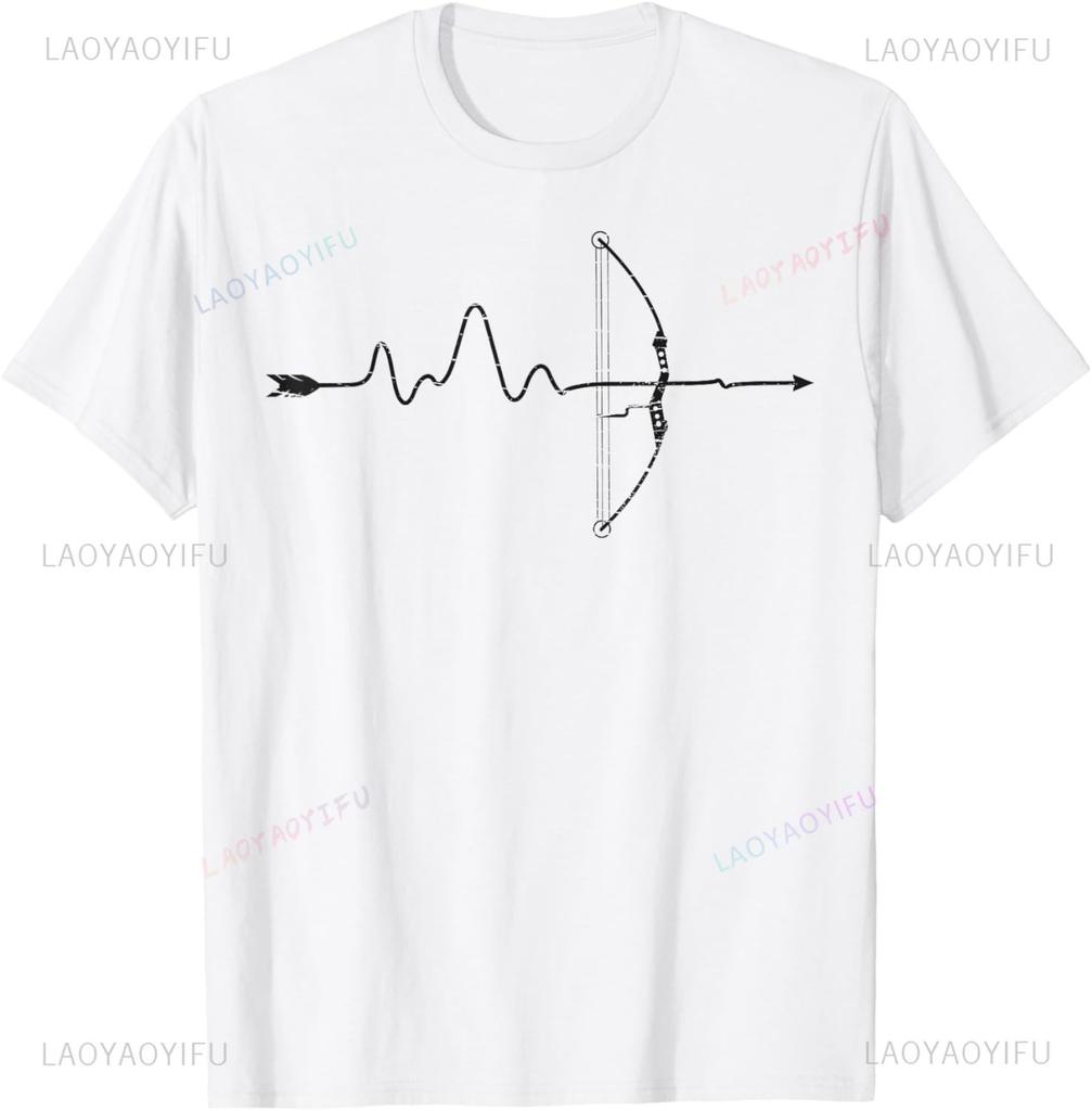 Archer Heartbeat Archery Bow Arrow Bowhunting Hunting Gifts T-Shirt Print on Demand Unisex Summer Streetwear Tops Ropa Hombre