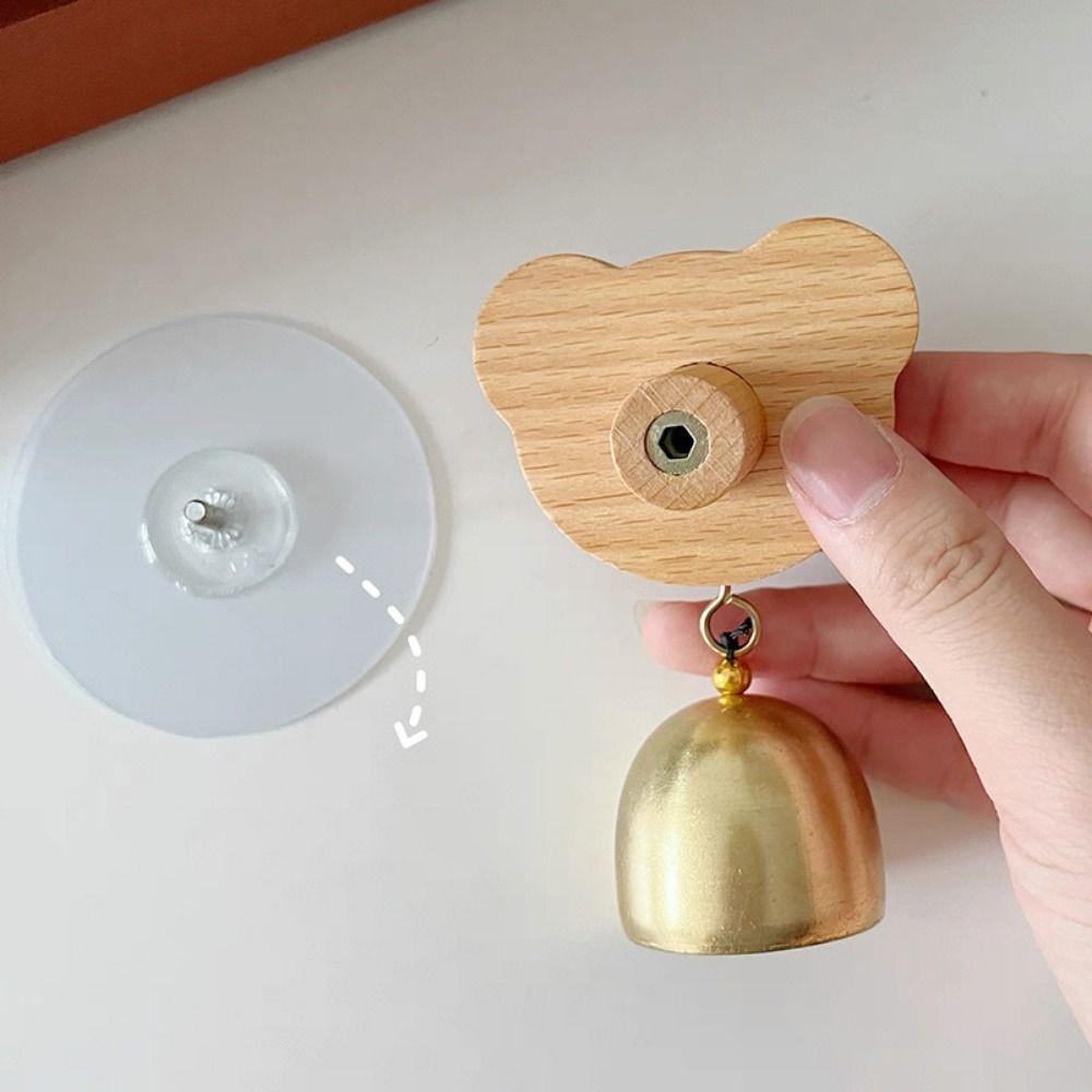 Rabbit/Cat Shape Bear Doorbell Japanese Style Wind Chimes Wooden Door Bell  Hanging Decorative