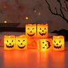LED Kerzenlicht Batterie Kürbis Halloween Elektronisch Schädel Geisterfest Gruseliges Kürbislicht Atmosphäre Deko Kerzenlicht