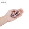 7 Pcs Yellow Blue Flower Metal Dice Solid Metal Polyhedral Dice Set Suitable for Role-Playing RPG  Board Game  Role-Playing RPG